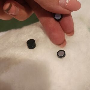 Black Magnetic Earrings Fake Gauges